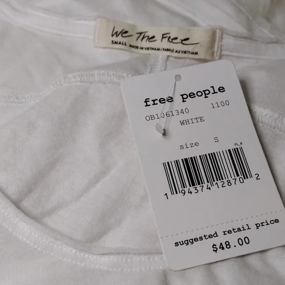 NWT Free People Womens Sonnet Ruched Scoop Neck T-Shirt Sz S - Picture 5 of 8